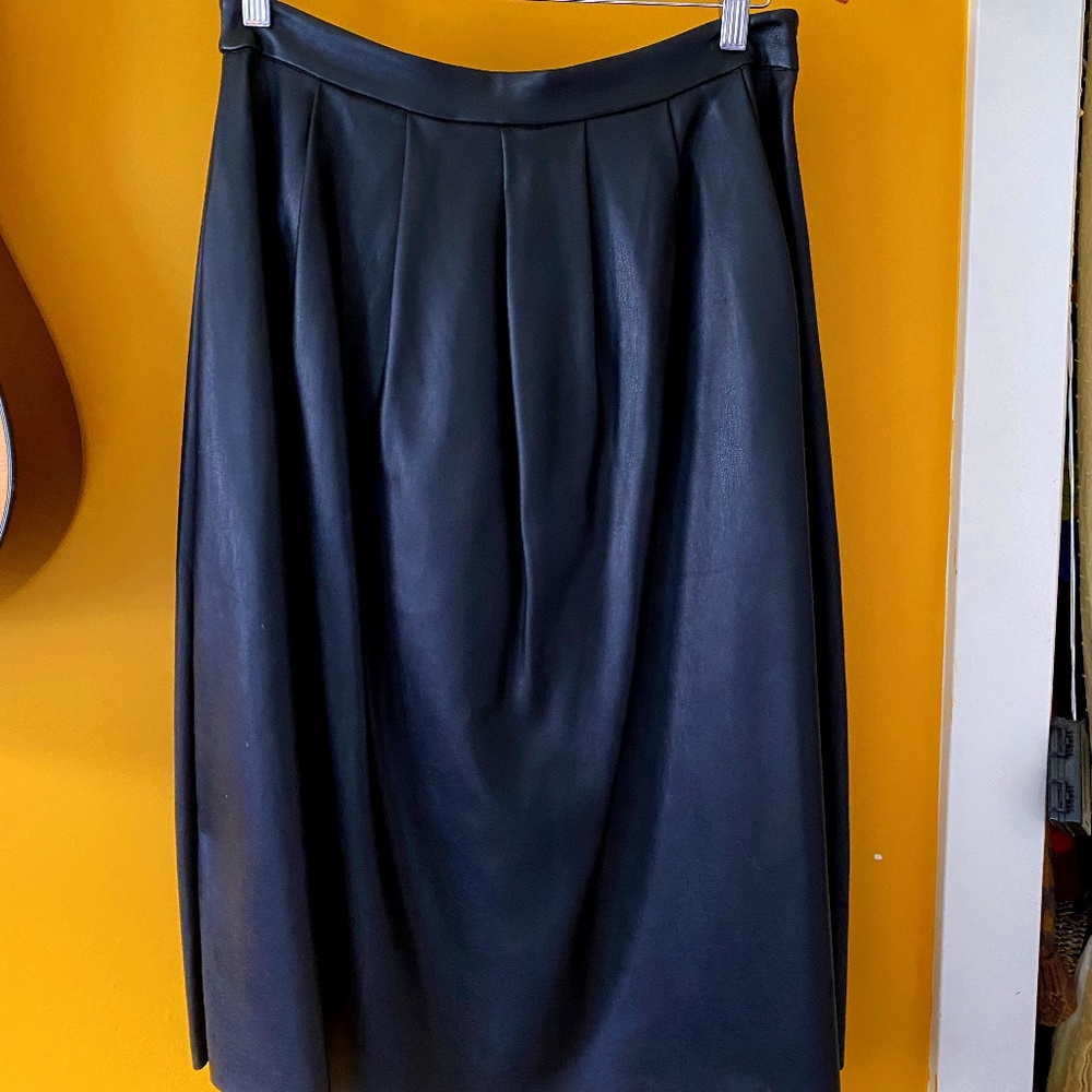 Pleather A Line Skirt